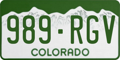 CO license plate 989RGV