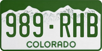 CO license plate 989RHB