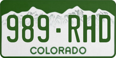 CO license plate 989RHD