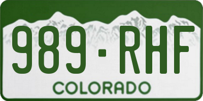 CO license plate 989RHF