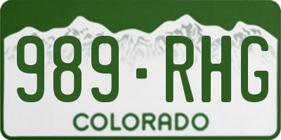 CO license plate 989RHG