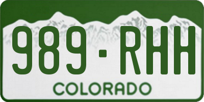 CO license plate 989RHH