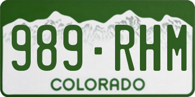 CO license plate 989RHM