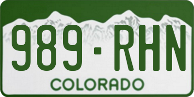 CO license plate 989RHN