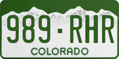 CO license plate 989RHR
