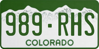 CO license plate 989RHS