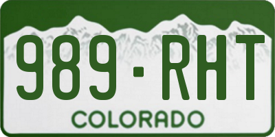 CO license plate 989RHT