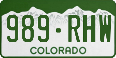 CO license plate 989RHW