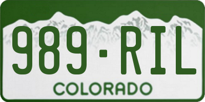 CO license plate 989RIL