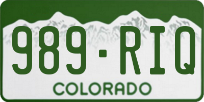 CO license plate 989RIQ