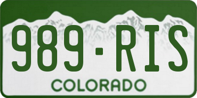 CO license plate 989RIS