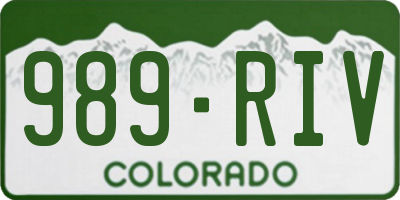 CO license plate 989RIV
