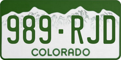 CO license plate 989RJD