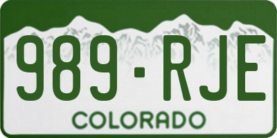 CO license plate 989RJE