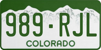 CO license plate 989RJL