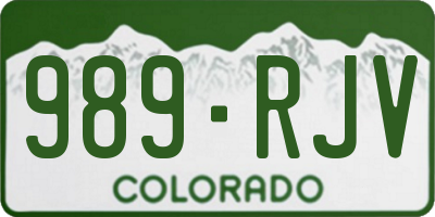 CO license plate 989RJV