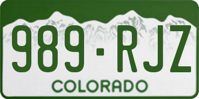 CO license plate 989RJZ