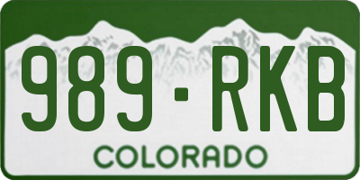 CO license plate 989RKB