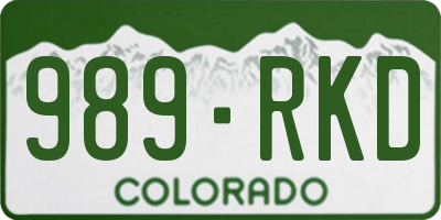 CO license plate 989RKD