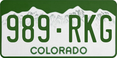 CO license plate 989RKG