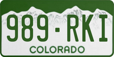 CO license plate 989RKI