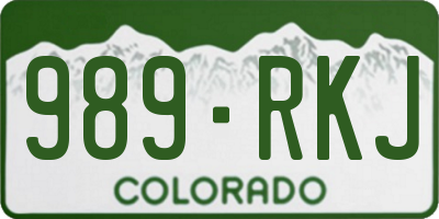 CO license plate 989RKJ