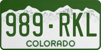 CO license plate 989RKL