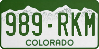 CO license plate 989RKM