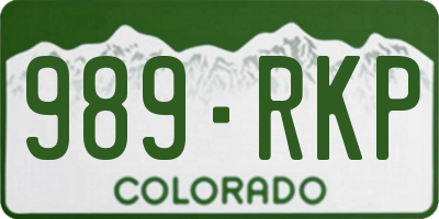 CO license plate 989RKP