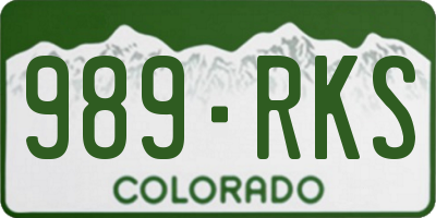 CO license plate 989RKS