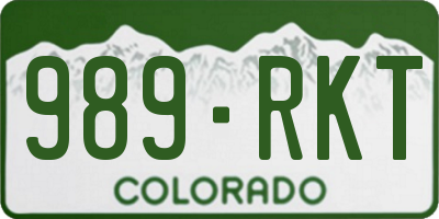 CO license plate 989RKT