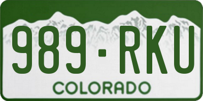 CO license plate 989RKU