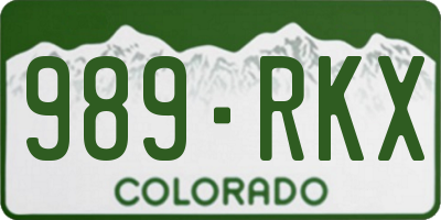 CO license plate 989RKX