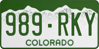 CO license plate 989RKY