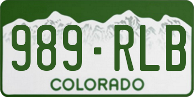 CO license plate 989RLB