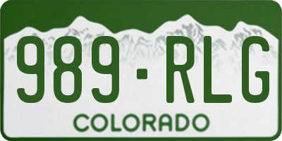 CO license plate 989RLG
