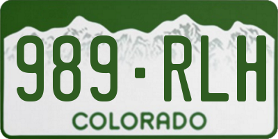 CO license plate 989RLH