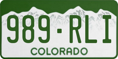CO license plate 989RLI