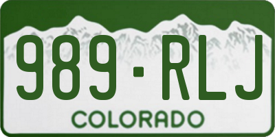 CO license plate 989RLJ