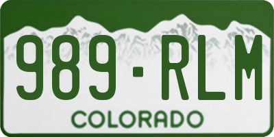 CO license plate 989RLM