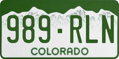 CO license plate 989RLN