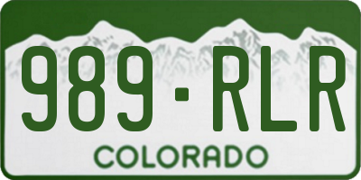 CO license plate 989RLR