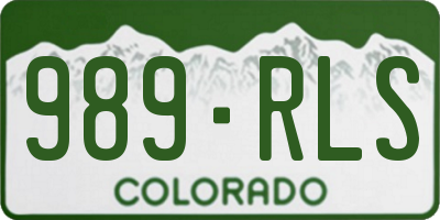 CO license plate 989RLS