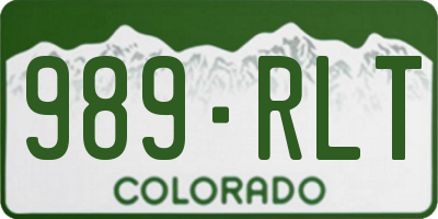 CO license plate 989RLT