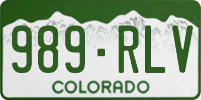 CO license plate 989RLV