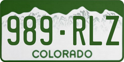 CO license plate 989RLZ