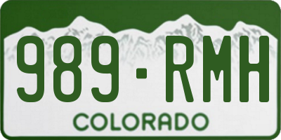 CO license plate 989RMH