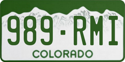 CO license plate 989RMI
