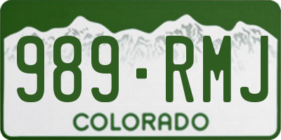 CO license plate 989RMJ
