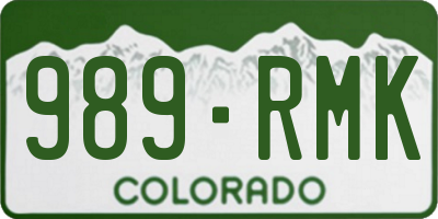 CO license plate 989RMK